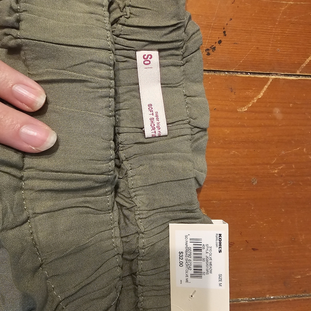 Kohls short shortie shorts olive meadow